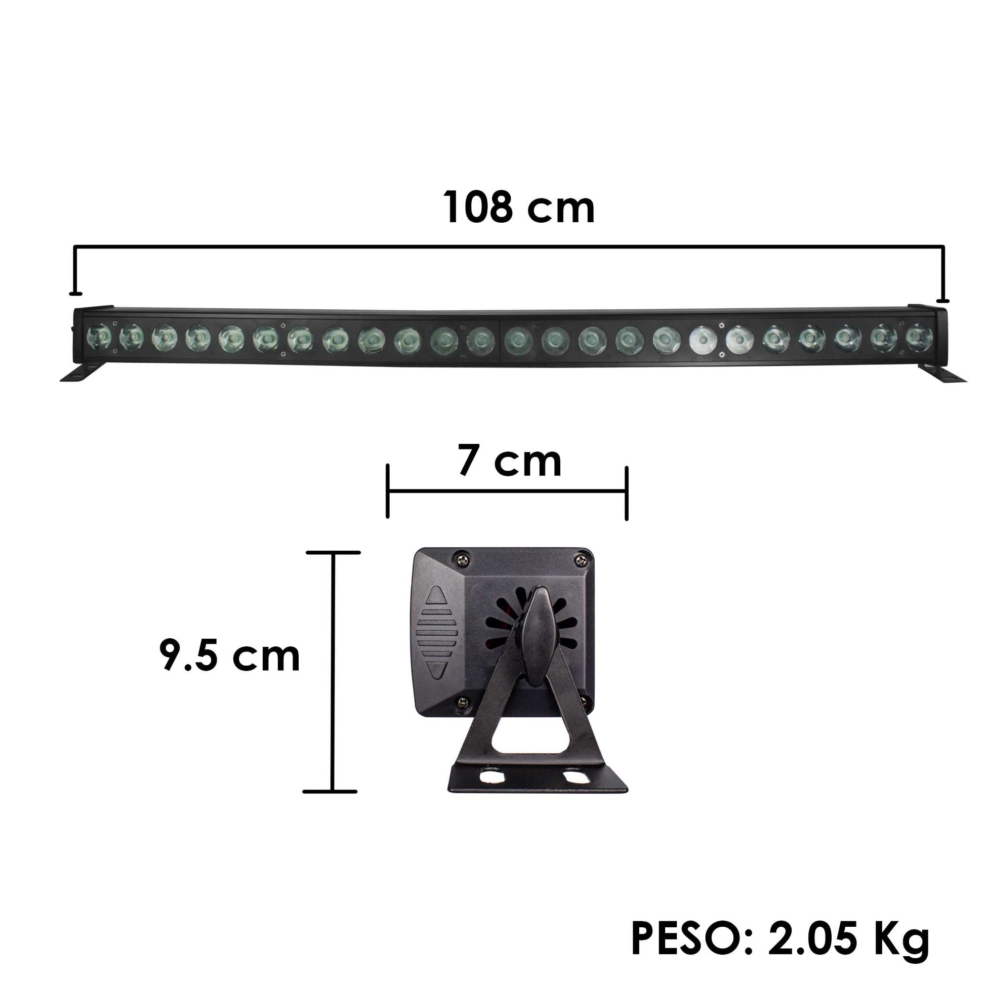 Barra De 24 LEDs de Alta Potencia de 5W RGB, 3 En 1 – PRODUCTODO