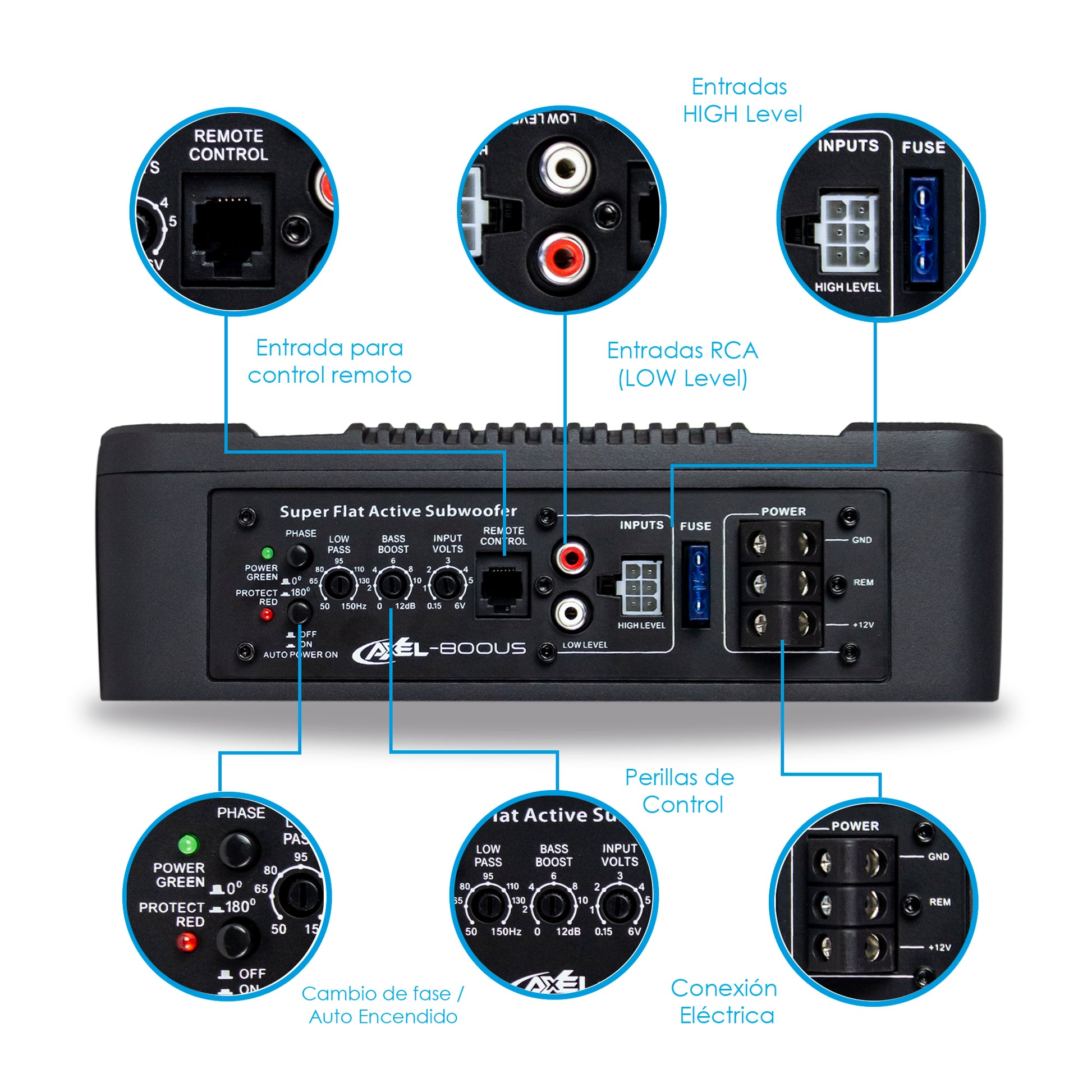 Audiopipe ASB-8002CF Resistente a la intemperie 10 Altavoces Amplificados  Audio Inalámbrico Power Sports UTV Barra de sonido 34 pulgadas de ancho