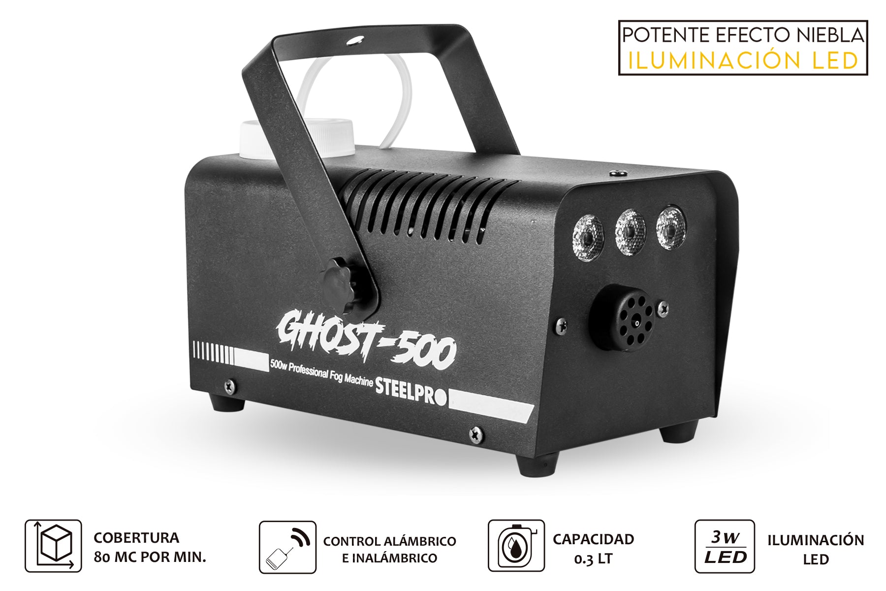 Máquina De Humo GHOST 900w + 1 Litro de Liquido De Humo STEELPRO –  PRODUCTODO