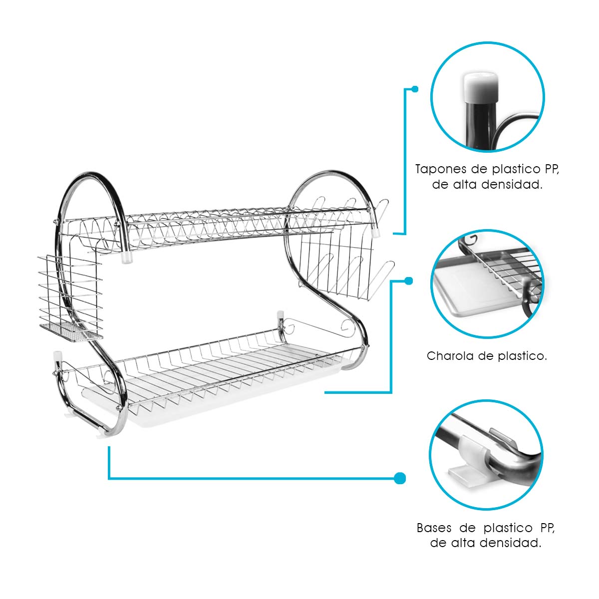 Escurridor De Trastes Malubero De Acero Inoxidable